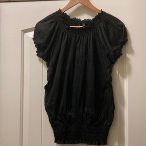 Black peasant blouse